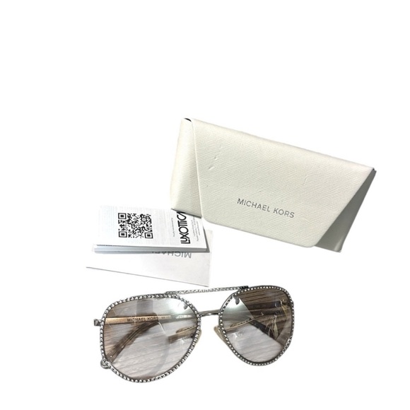 Michael Kors Crystal-Embellished Silver Sunglasses - Picture 1 of 4